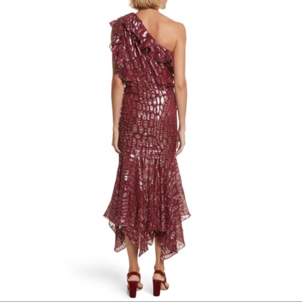 VERONICA BEARD Leighton Silk Blend 1-Shoulder Midi - Picture 7 of 9